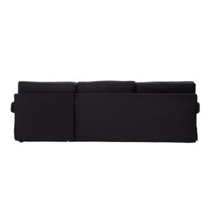 Ralph Black Velvet 3 Seater Right Hand Chaise Sofa – dimensions