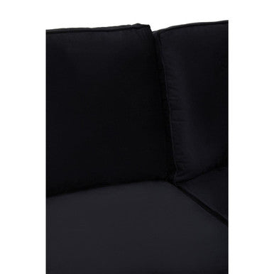 Ralph Black Velvet 3 Seater Right Hand Chaise Sofa – back view