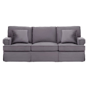 Ralph Grey Velvet 3 Seater Sofa – side view