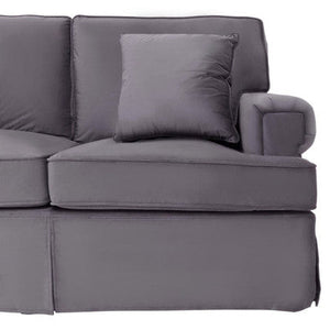 Ralph Grey Velvet 3 Seater Sofa – back view