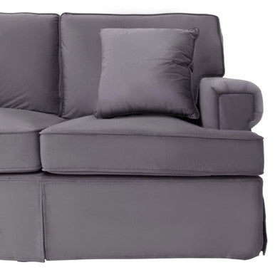 Ralph Grey Velvet 3 Seater Sofa – back view