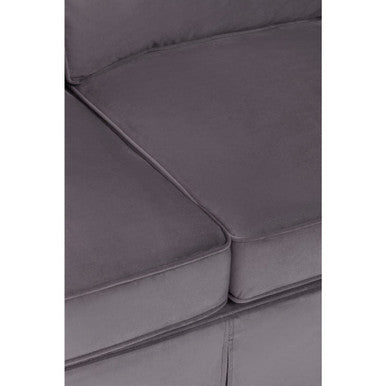 Ralph Grey Velvet 3 Seater Sofa – angle view