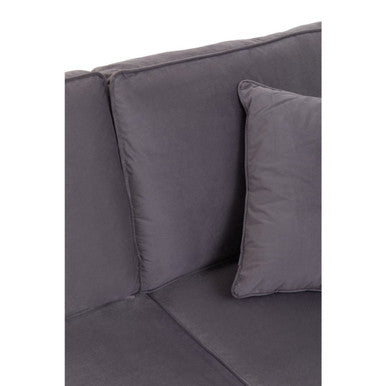 Ralph Grey Velvet 3 Seater Sofa – side view 2