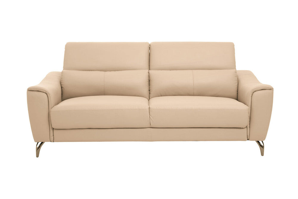 Padua Stone Leather 3 Seater Sofa with Adjustable Headrests