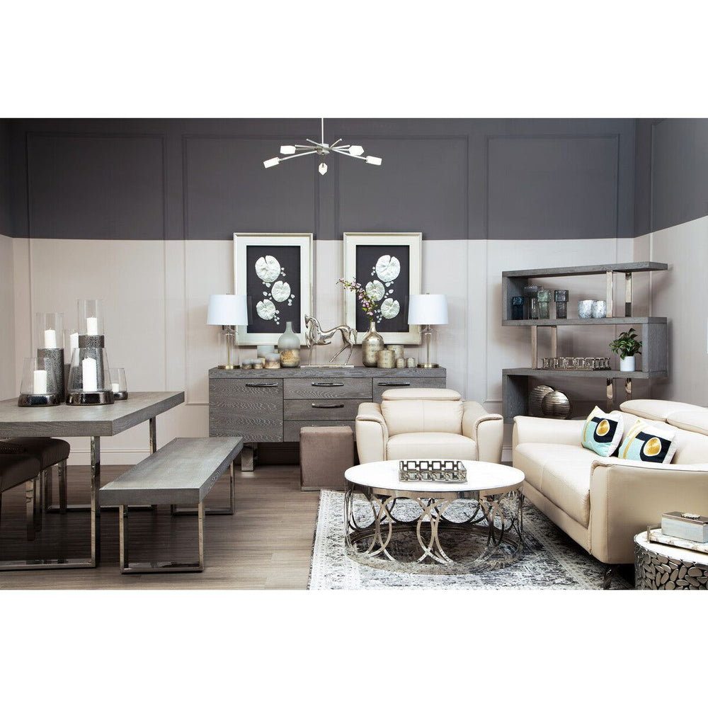 Padua 3 Seat Stone Leather Sofa