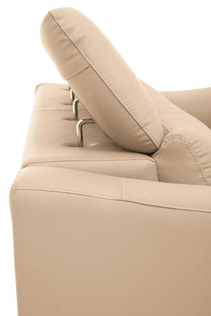 Padua Stone Leather 3 Seater Sofa with Adjustable Headrests – side view 2