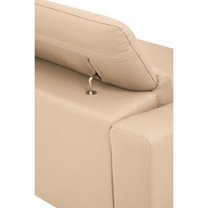 Padua 3 Seat Stone Leather Sofa