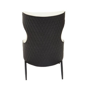 Kiev Ivory and Black Leather Effect Armchair – dimensions