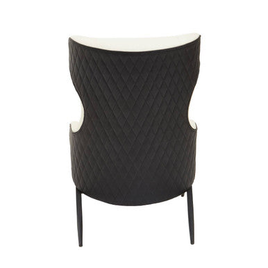 Kiev Ivory and Black Leather Effect Armchair – dimensions