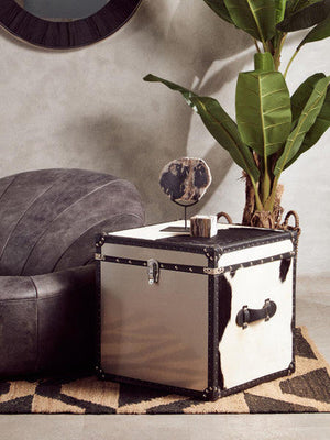 Hoxton Antique Black Leather Cocoon Chair – close-up