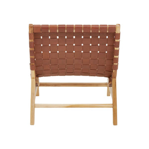 Kendari Brown Woven Leather Chair