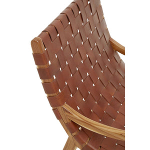 Kendari Brown Woven Leather Chair