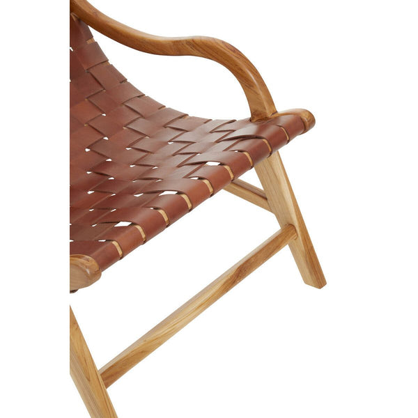 Kendari Brown Woven Leather Chair