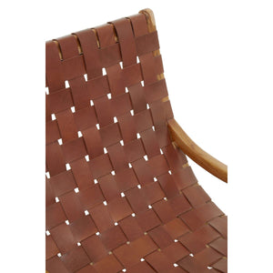 Kendari Brown Woven Leather Chair