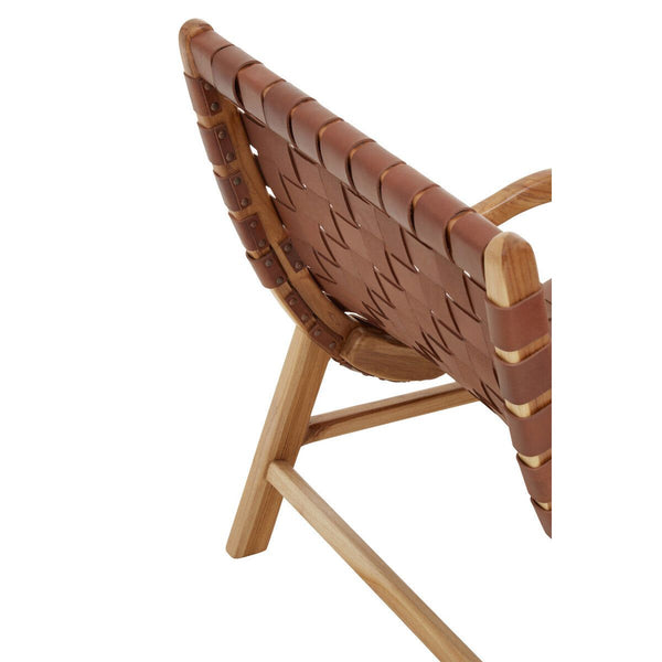 Kendari Brown Woven Leather Chair