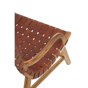 Kendari Brown Woven Leather Chair