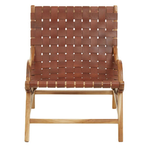 Kendari Brown Woven Leather Chair