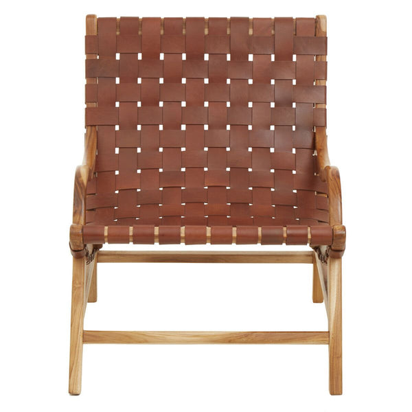 Kendari Brown Woven Leather Chair