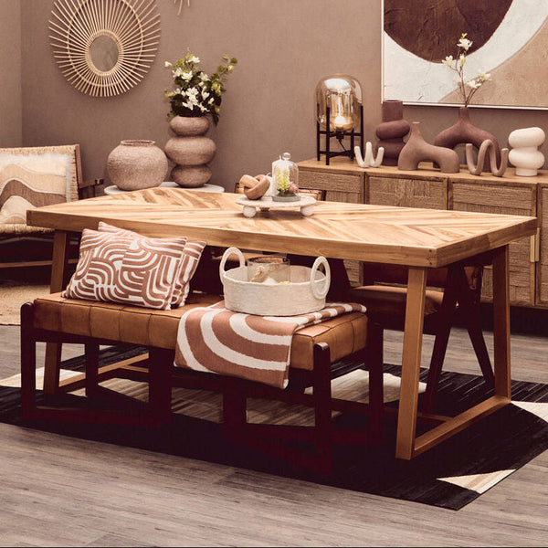 Kendari Natural Teak Wood Rectangular Dining Table