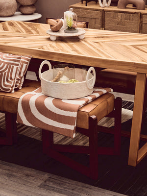 Kendari Natural Teak Wood Rectangular Dining Table – in room setting 2