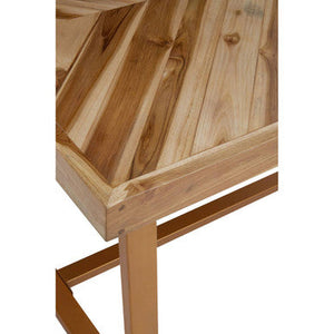 Kendari Natural Teak Wood Rectangular Dining Table – back view