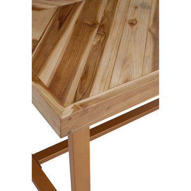 Kendari Natural Teak Wood Rectangular Dining Table – back view