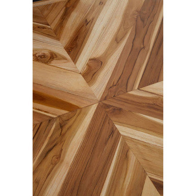 Kendari Natural Teak Wood Rectangular Dining Table – angle view