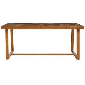 Kendari Natural Teak Wood Rectangular Dining Table – side view