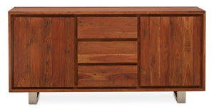 Simla Acacia Wood 2 Door and 3 Drawer Sideboard – side view