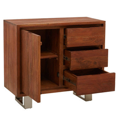 Simla Acacia Wood 1 Door and 3 Drawer Sideboard – dimensions