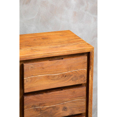 Simla Acacia Wood 1 Door and 3 Drawer Sideboard – angle view