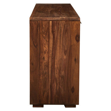 Surati Sheesham and Acacia Wood 2 Door and 3 Drawer Sideboard – in room setting