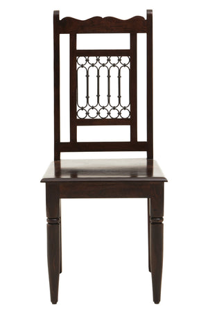 Srina Dark Sheesham Wood Dining Chair – side view