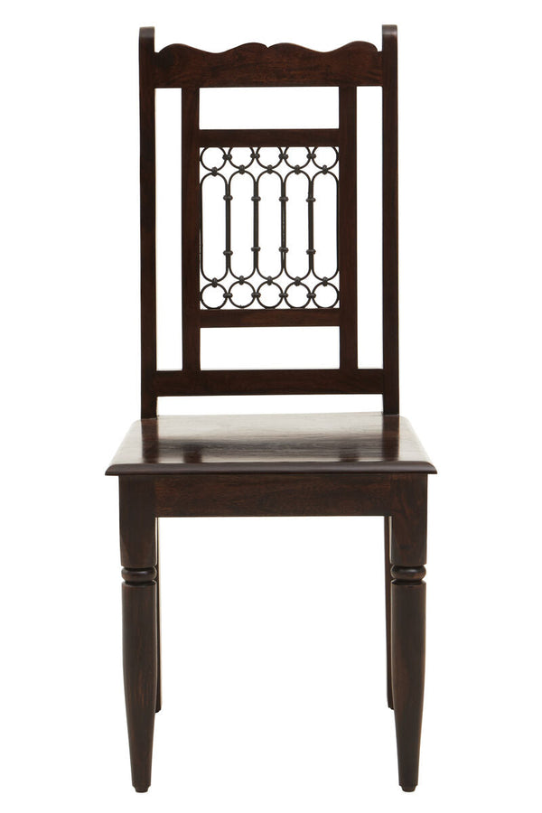 Srina Dark Sheesham Wood Dining Chair – side view
