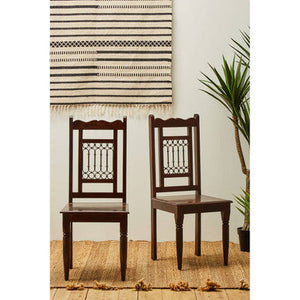 Srina Dark Sheesham Wood Dining Chair – detail