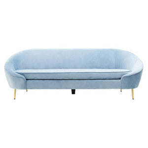 Yasmeen 3 Seat Aqua Blue Velvet Sofa