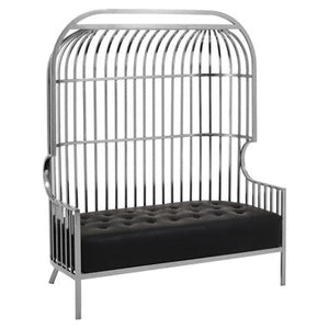 Eliza Silver Finish Dome Cage Two Seater Sofa – detail