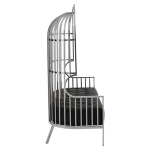 Eliza Silver Finish Dome Cage Two Seater Sofa – in room setting