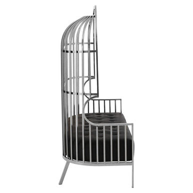 Eliza Silver Finish Dome Cage Two Seater Sofa – in room setting