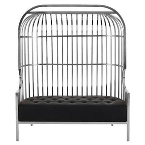 Eliza Silver Finish Dome Cage Two Seater Sofa – side view