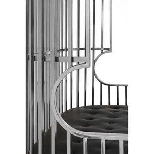 Eliza Silver Finish Dome Cage Two Seater Sofa – angle view