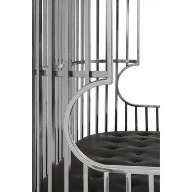 Eliza Silver Finish Dome Cage Two Seater Sofa – angle view