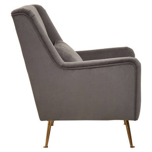 Doucet Grey Velvet High Back Chair – dimensions