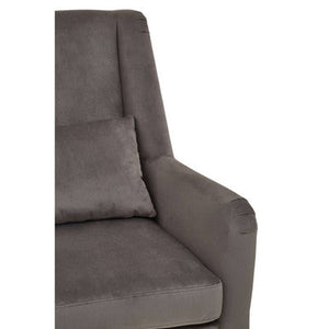 Doucet Grey Velvet Chair With Gold Finish Legs