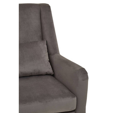 Doucet Grey Velvet High Back Chair – detail 2