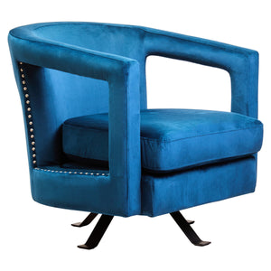 Hestia Blue Velvet Swivel Chair – detail