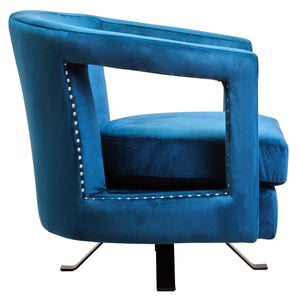 Hestia Blue Velvet Swivel Chair – dimensions