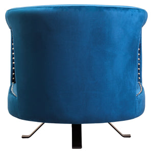 Hestia Blue Velvet Swivel Chair – in room setting