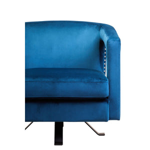 Hestia Blue Velvet Revolving Chair
