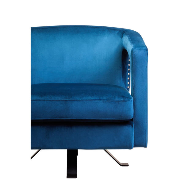 Hestia Blue Velvet Revolving Chair